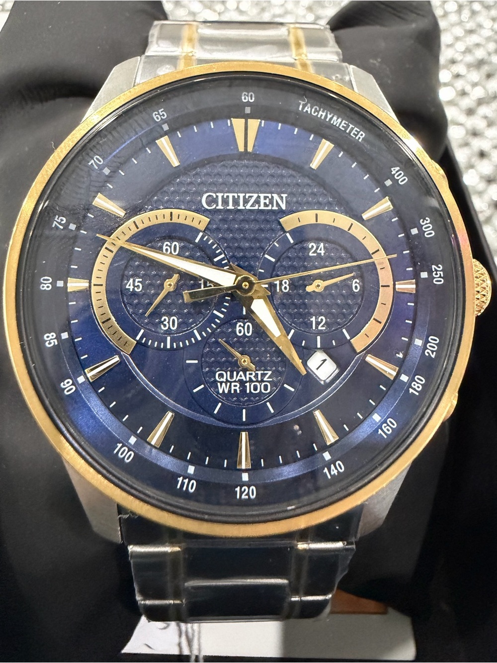 Citizen Blue Dial Watch with Gold Accents